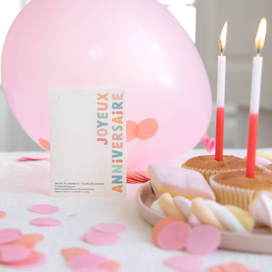 Joyeux Anniversaire - Sachet de graines de Fleurs des champs