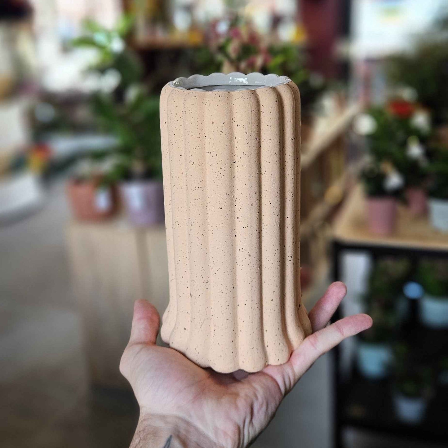 Vase effet cannelé