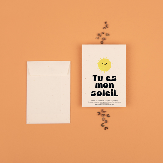 Tu es mon soleil - Sachets de graine de Fleurs des champs
