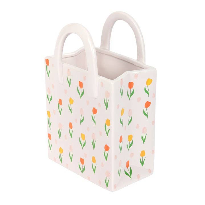 Vase céramique Sac à Main tulipes