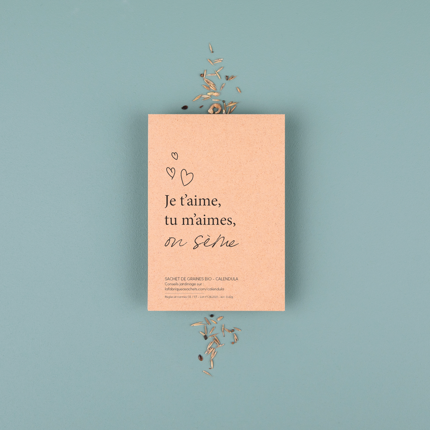 Je t'aime, tu m'aimes, on sème - Sachet de graines Calendula