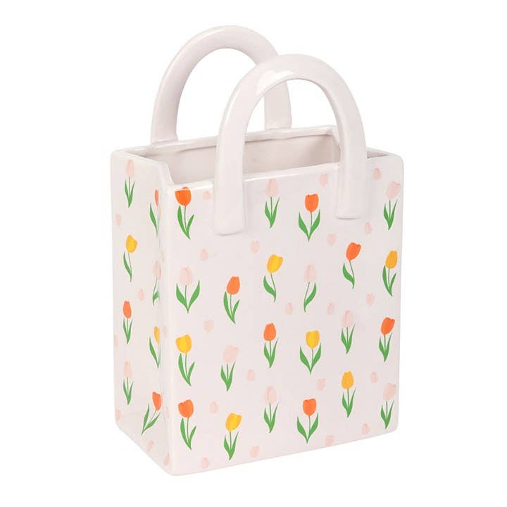 Vase céramique Sac à Main tulipes