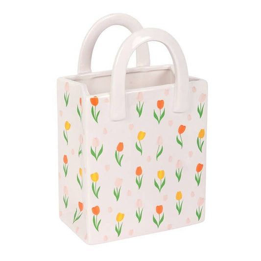 Vase céramique Sac à Main tulipes