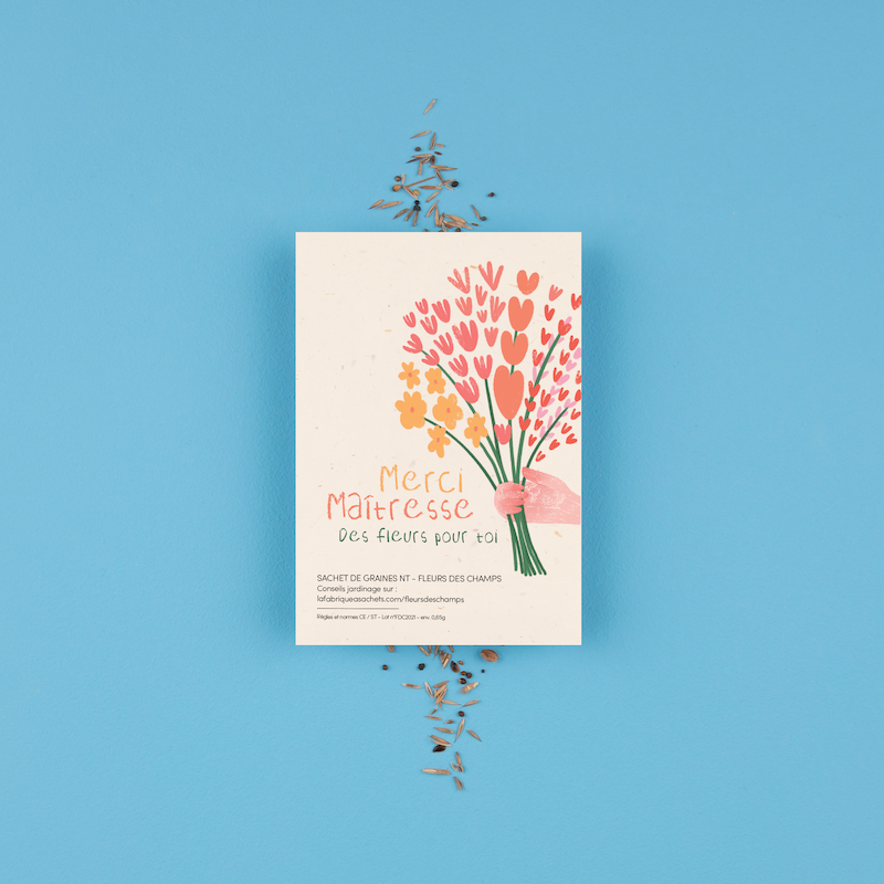 Merci Maîtresse - Sachet de graines de Fleurs des champs
