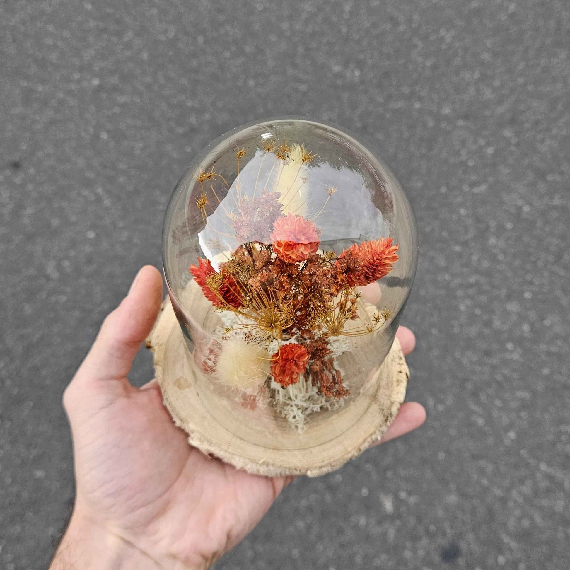 Globe de Fleurs Séchées Automnal