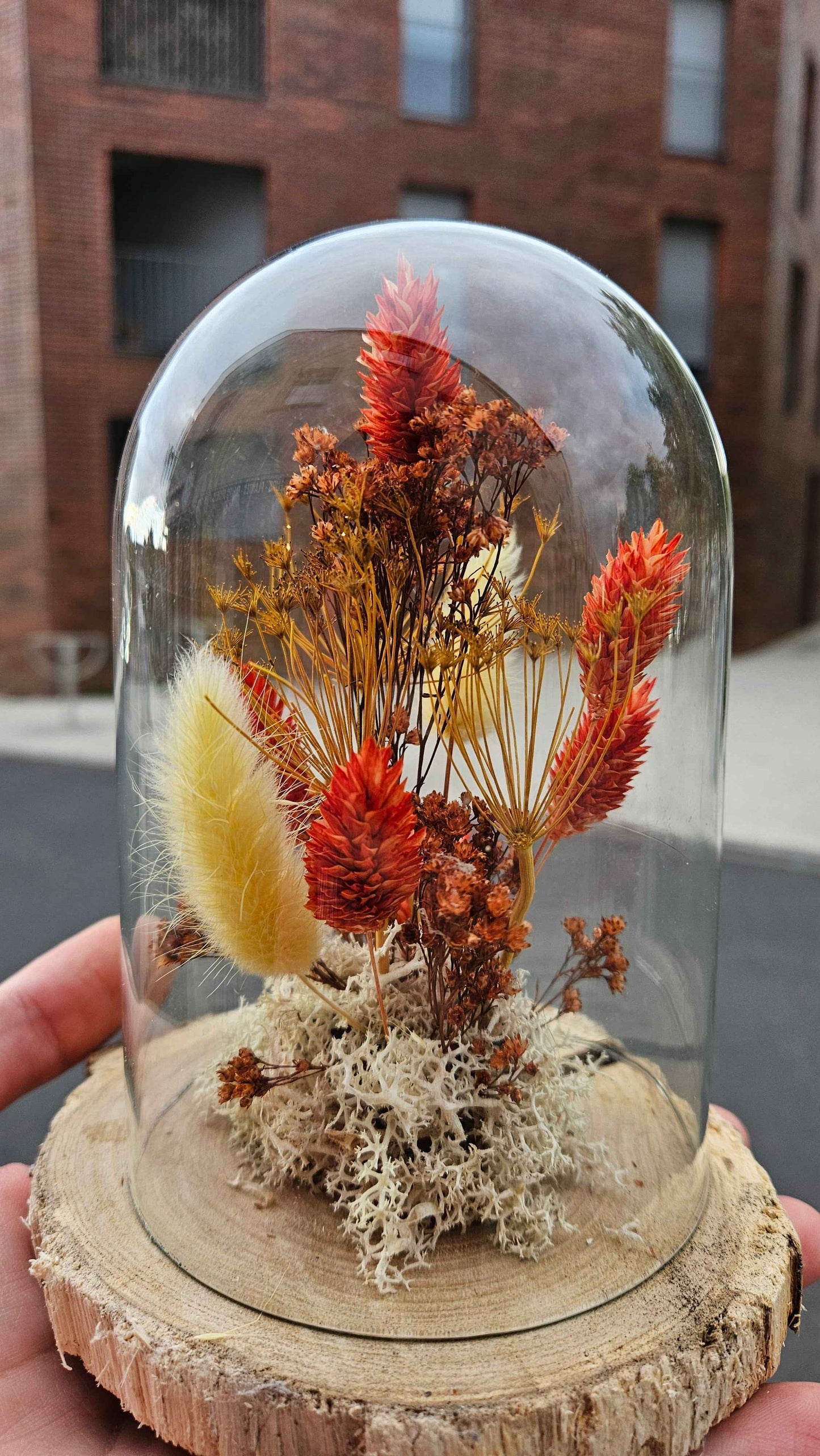 Globe de Fleurs Séchées Automnal