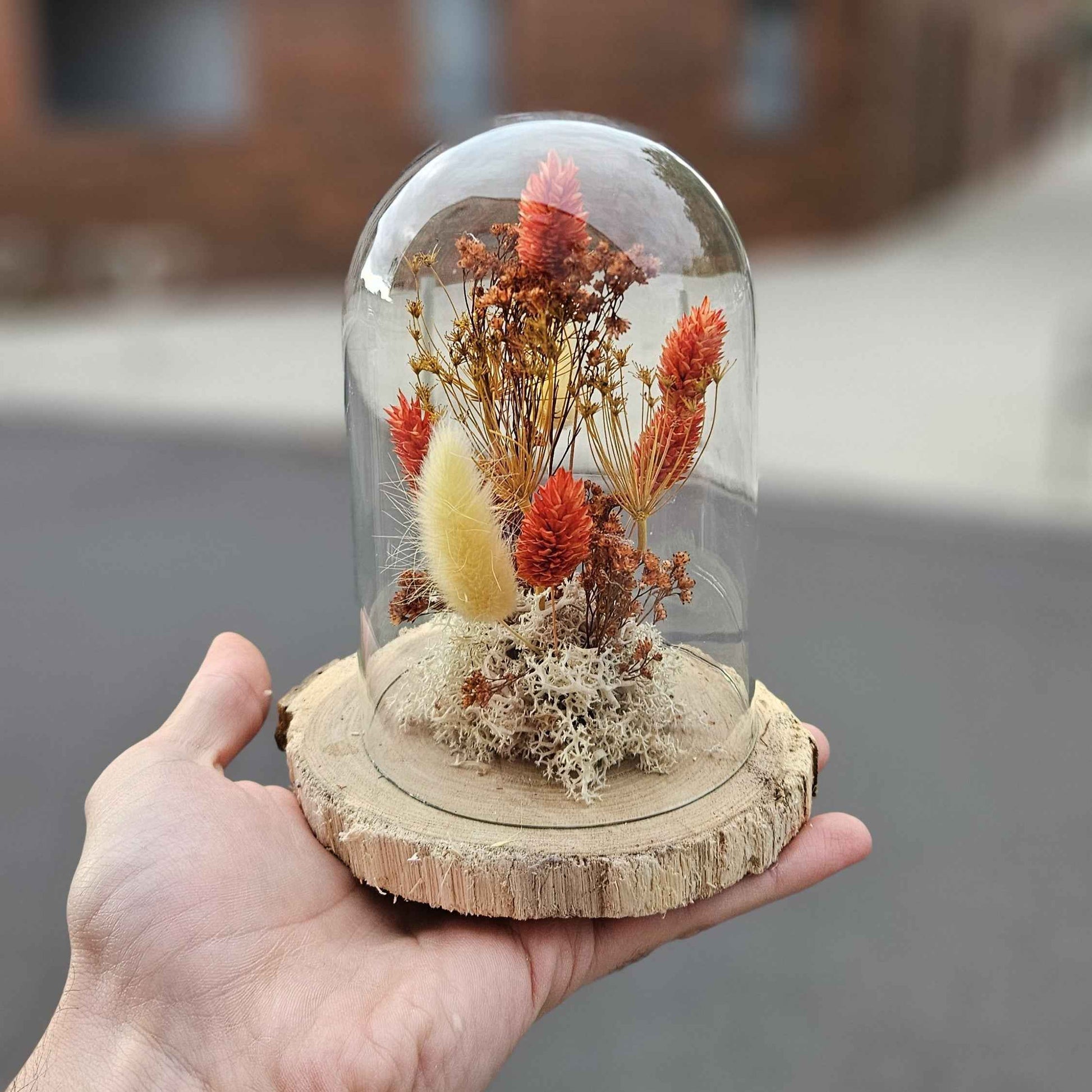 Globe de Fleurs Séchées Automnal