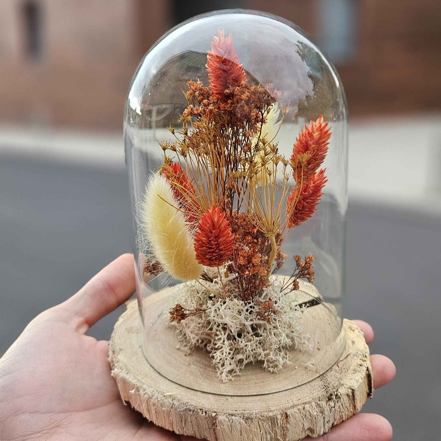 Globe de Fleurs Séchées Automnal