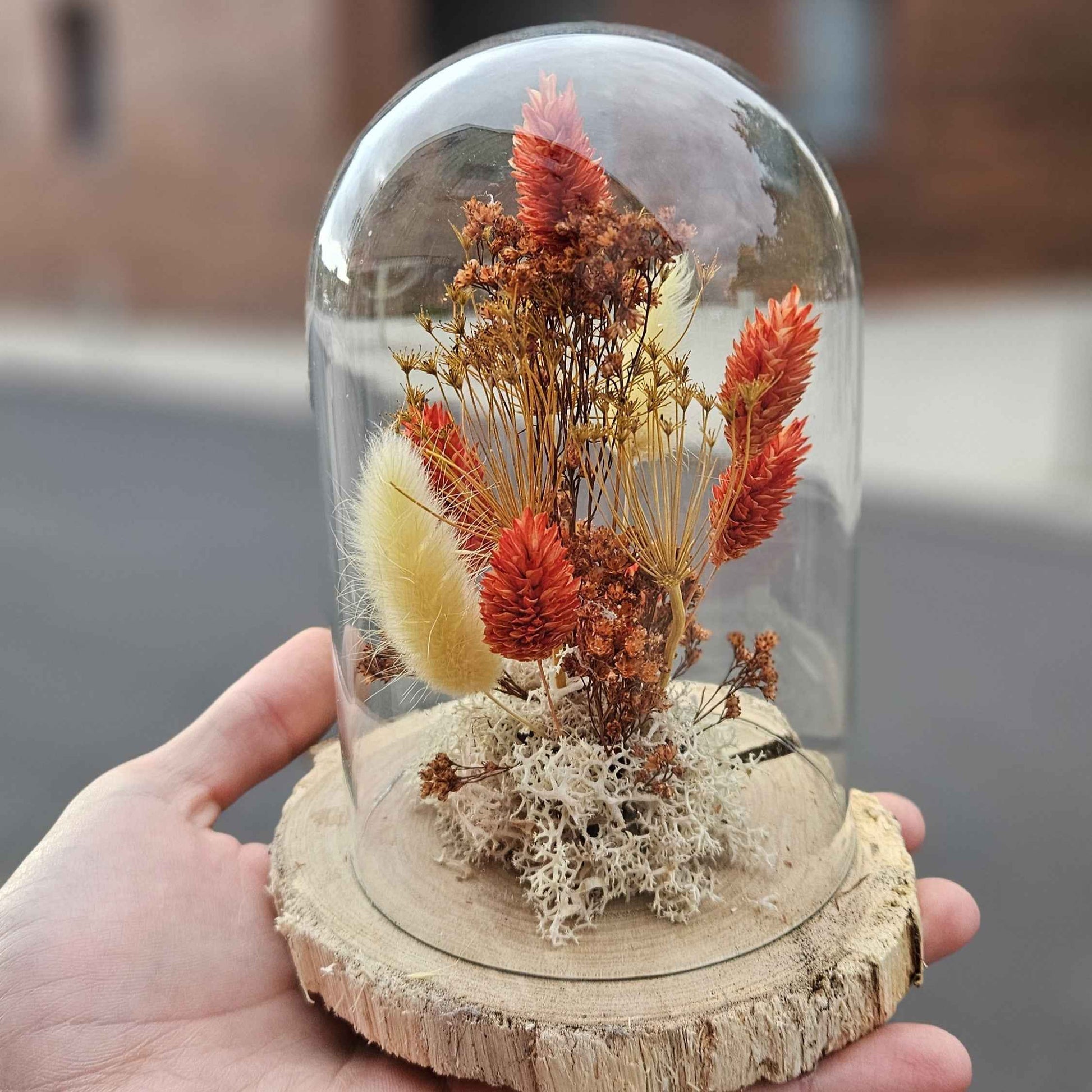 Globe de Fleurs Séchées Automnal