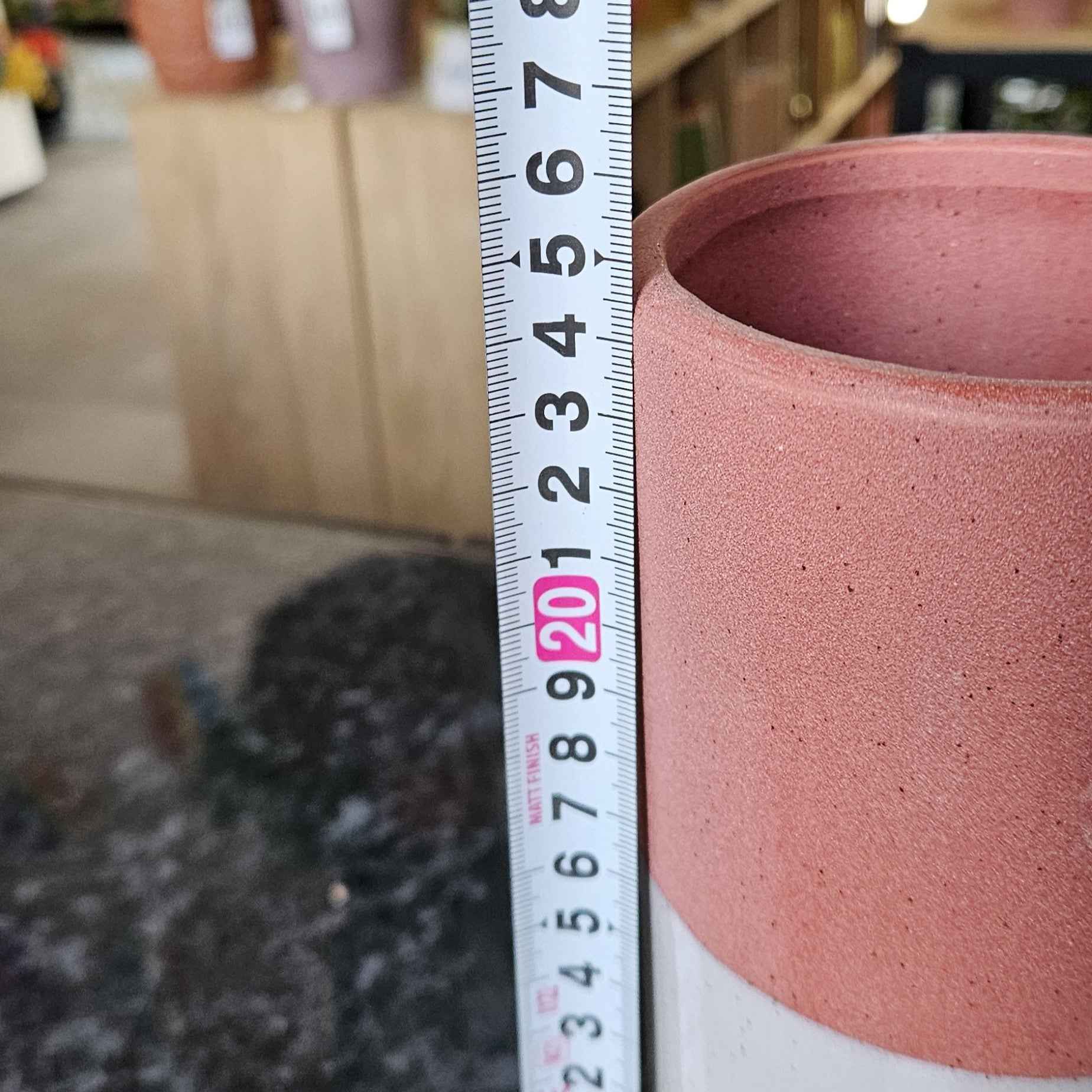 Vase bicolore rouge et blanc texturé