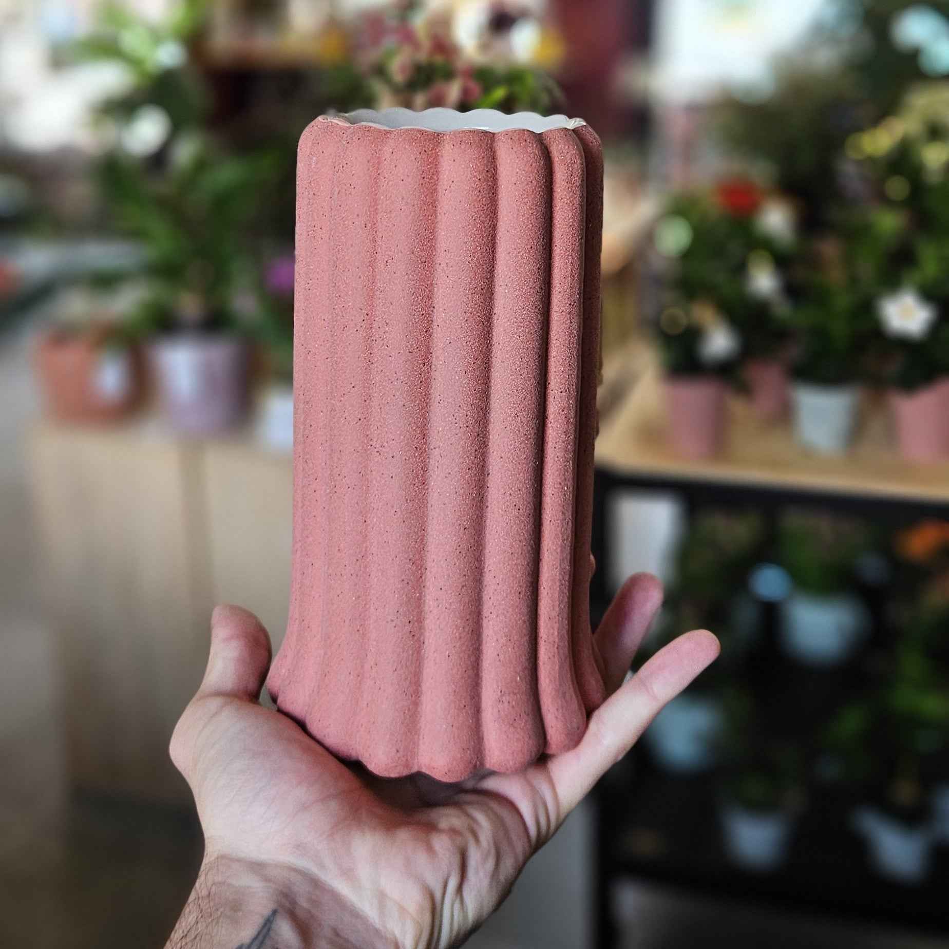 Vase effet cannelé